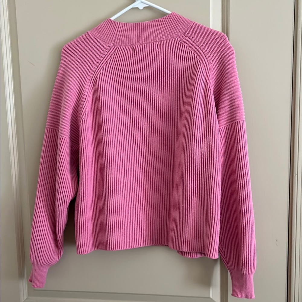 Pink Ribbed Women's Sweater - Picture 2 of 2